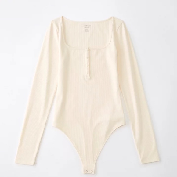 AMERICAN EAGLE OUTFITTERS - NWOT Henley Ribbed Bodysuit - Picture 2 of 7